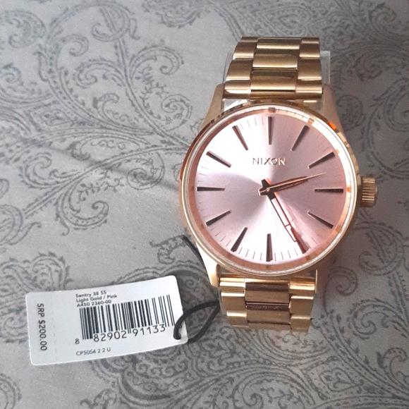 Nixon 🌸Sentry 38 🌸SS 🌸*NIB* 🌸Light Gold & Pink Watch🌸 - Picture 8 of 8